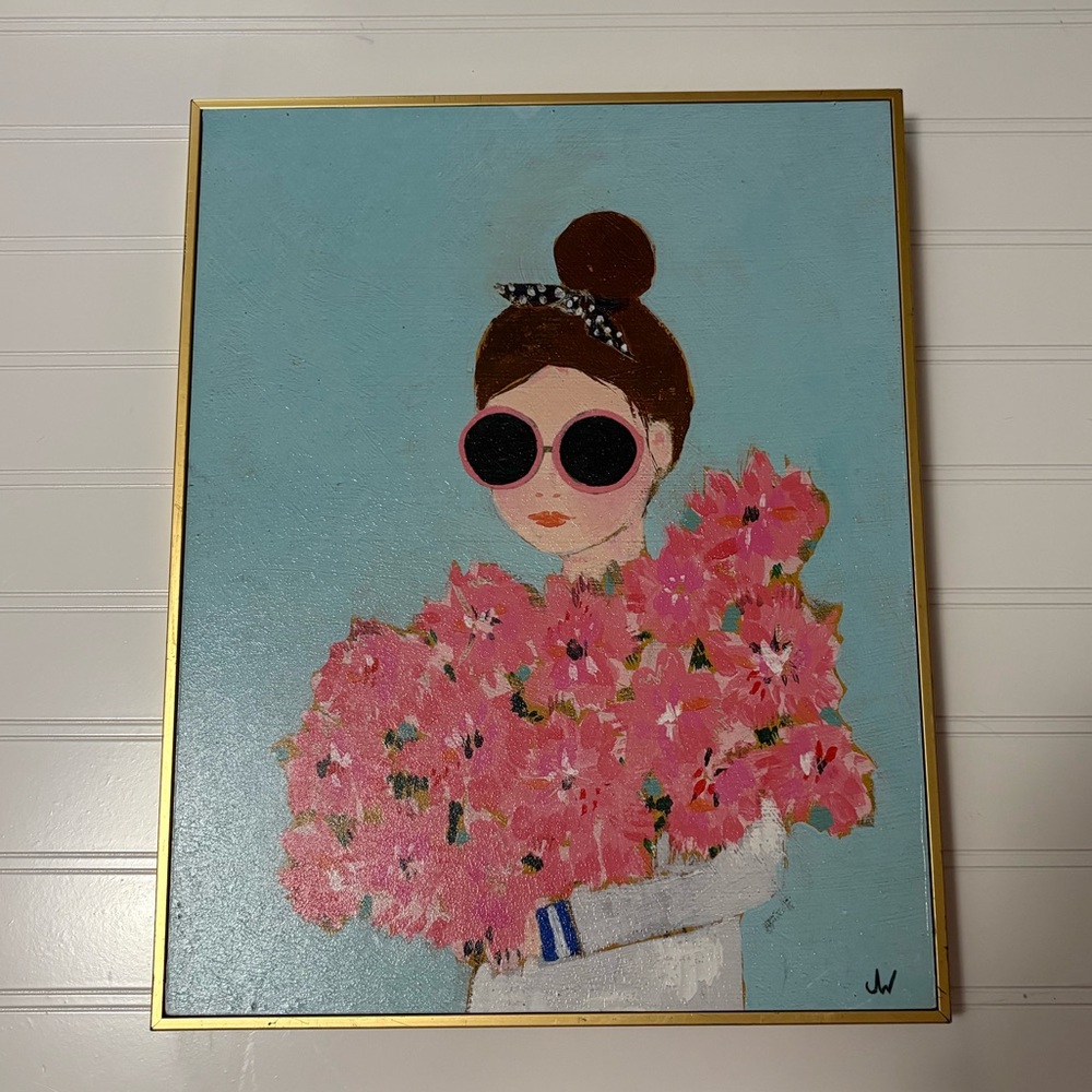 Chic Wall Art with Pink Floral Design